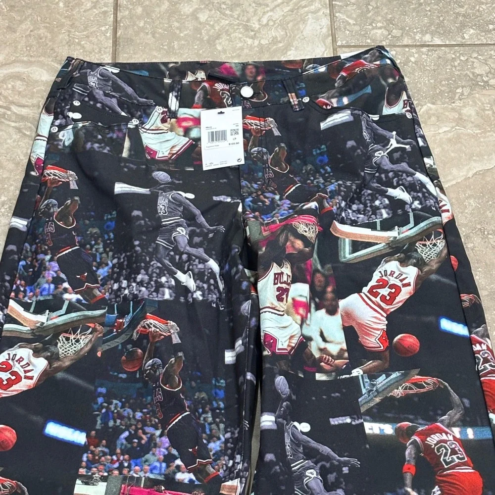 Jordan Flight Heritage All Over Photo Print Pants Mens 34 Black IQ5238-010 NEW